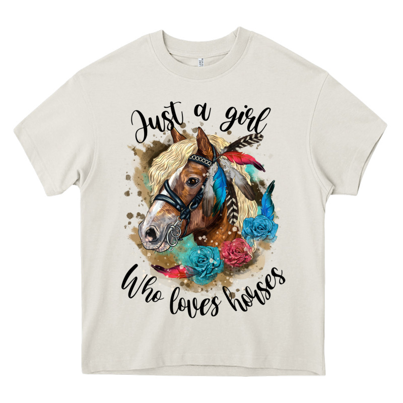 Just A Girl Who Loves Horses Haflinger Heavy Core Tee by LillyAllenDesigns | Teevron