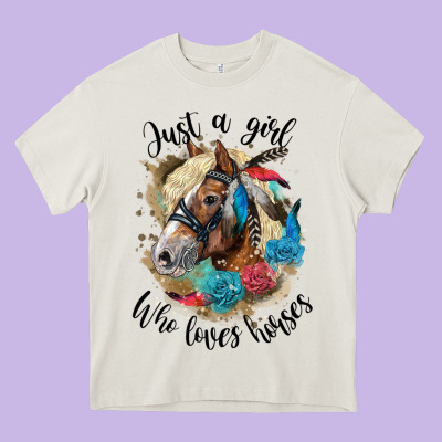 Just A Girl Who Loves Horses Haflinger Heavy Core Tee Designed By Lillyallendesigns