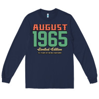 Navy August 1965 Limited Edition 55 Years Of Being Awesome Long Sleeve Tee - Bettercallsaul