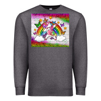 Charcoal Heather LGBTQ Dabbbing Unicorn And Rainbow Tumbler Premium Sweatshirt - BundleAndBundleShop