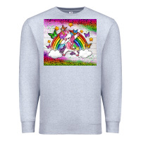 Heather Grey LGBTQ Dabbbing Unicorn And Rainbow Tumbler Premium Sweatshirt - BundleAndBundleShop