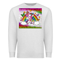 Oatmeal Heather LGBTQ Dabbbing Unicorn And Rainbow Tumbler Premium Sweatshirt - BundleAndBundleShop