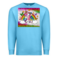 Ocean Blue LGBTQ Dabbbing Unicorn And Rainbow Tumbler Premium Sweatshirt - BundleAndBundleShop