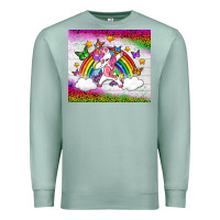 Seafoam LGBTQ Dabbbing Unicorn And Rainbow Tumbler Premium Sweatshirt - BundleAndBundleShop