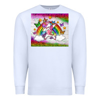 White LGBTQ Dabbbing Unicorn And Rainbow Tumbler Premium Sweatshirt - BundleAndBundleShop