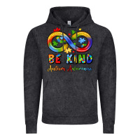 Vintage Black be kind autism awareness infinity symbol Vintage Hoodie - LillyAllenDesigns