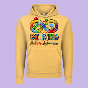 Be Kind Autism Awareness Infinity Symbol Vintage Hoodie Designed By Lillyallendesigns