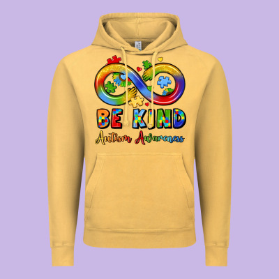 Be Kind Autism Awareness Infinity Symbol Vintage Hoodie Designed By Lillyallendesigns
