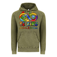 Vintage Olive be kind autism awareness infinity symbol Vintage Hoodie - LillyAllenDesigns
