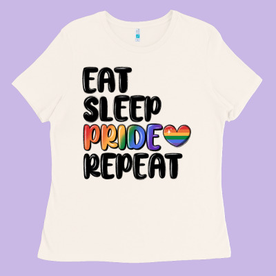 Eat Sleep Pride Repeat Ladies Tee Designed By Maliassmallbusiness