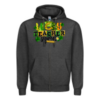 Charcoal Heather Lucky Teacher Squad St. Patrick's Day Zipper Hoodie - CowGirlArtShop
