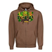 Chestnut Lucky Teacher Squad St. Patrick's Day Zipper Hoodie - CowGirlArtShop