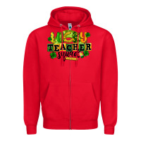 Red Lucky Teacher Squad St. Patrick's Day Zipper Hoodie - CowGirlArtShop