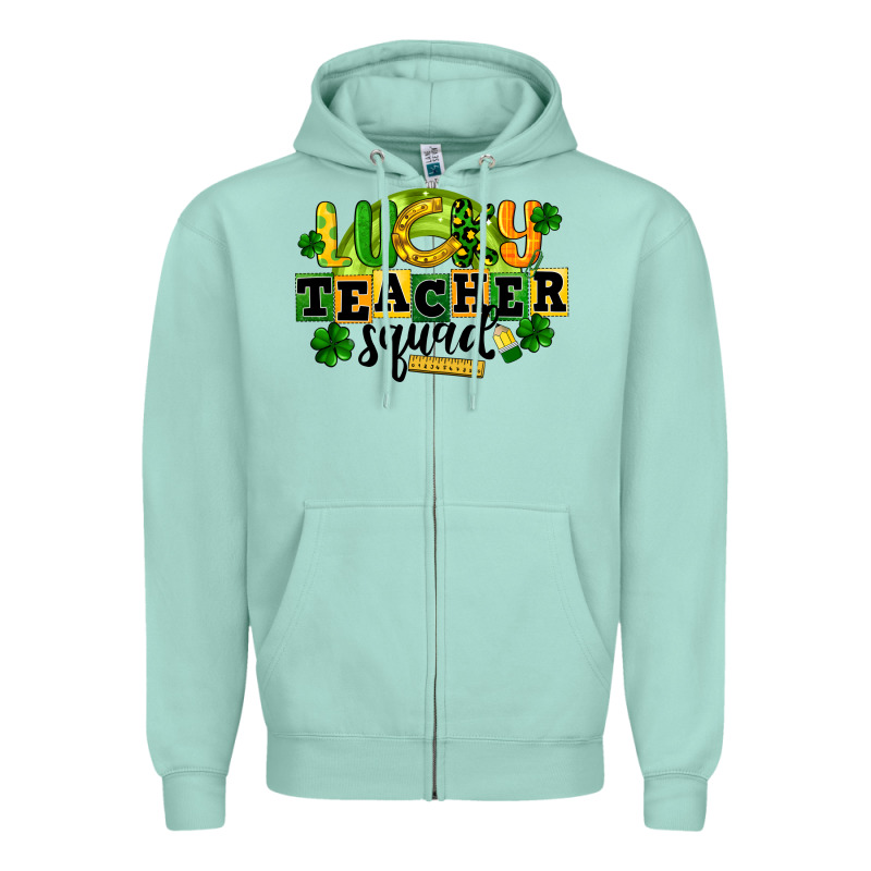 Lucky Teacher Squad St. Patrick's Day Zipper Hoodie by CowGirlArtShop | Teevron