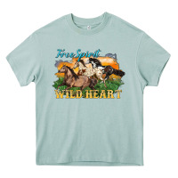 Arona free spirit wild heart 3 horses Heavy Core Tee - LillyAllenDesigns
