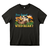 Asphalt free spirit wild heart 3 horses Heavy Core Tee - LillyAllenDesigns