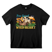 Black free spirit wild heart 3 horses Heavy Core Tee - LillyAllenDesigns