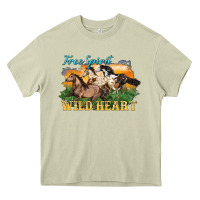 Mossy free spirit wild heart 3 horses Heavy Core Tee - LillyAllenDesigns