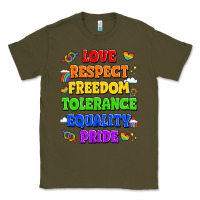 Army Green love respect freedom tolerance equality pride Classic Tee - LillyAllenDesigns