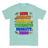 Seafoam love respect freedom tolerance equality pride Classic Tee - LillyAllenDesigns