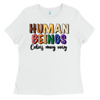 White human beings colors may vary Ladies Tee - MaliasSmallBusiness