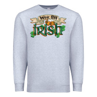 Heather Grey wee bit irish st patrick's day Premium Sweatshirt - FaDigitalArtStudio