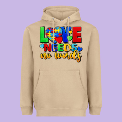 Love Needs No Words Heavyweight Hoodie Designed By Fadigitalartstudio