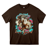 Chocolate Brown free spirit mustang horse Heavy Core Tee - LillyAllenDesigns