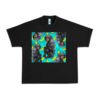 Black Chimpanzee And Banana Urban Heavy Tee - LillyAllenDesigns