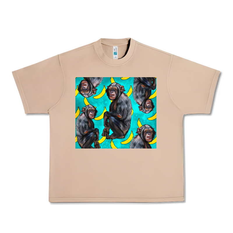 Chimpanzee And Banana Urban Heavy Tee by LillyAllenDesigns | Teevron