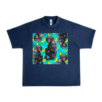 Navy Chimpanzee And Banana Urban Heavy Tee - LillyAllenDesigns