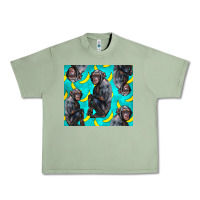 Oil Green Chimpanzee And Banana Urban Heavy Tee - LillyAllenDesigns