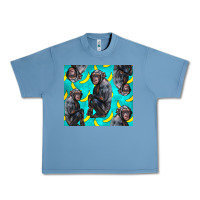 Pebble Blue Chimpanzee And Banana Urban Heavy Tee - LillyAllenDesigns