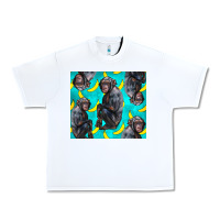 White Chimpanzee And Banana Urban Heavy Tee - LillyAllenDesigns