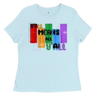 Baby Blue y'all means all y'all Ladies Tee - MaliasSmallBusiness