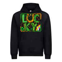 Black lucky horseshoe st patricks day leopard frame Urban Hoodie - LillyAllenDesigns