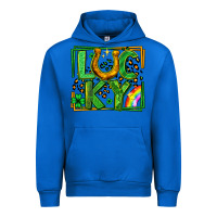 Cobalt lucky horseshoe st patricks day leopard frame Urban Hoodie - LillyAllenDesigns