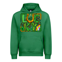 Emerald lucky horseshoe st patricks day leopard frame Urban Hoodie - LillyAllenDesigns
