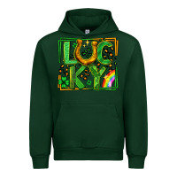 Forest Green lucky horseshoe st patricks day leopard frame Urban Hoodie - LillyAllenDesigns