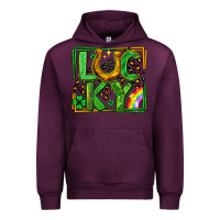 Mauve Wine lucky horseshoe st patricks day leopard frame Urban Hoodie - LillyAllenDesigns
