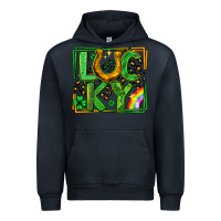 Navy lucky horseshoe st patricks day leopard frame Urban Hoodie - LillyAllenDesigns