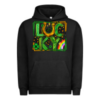 Pigment Black lucky horseshoe st patricks day leopard frame Urban Hoodie - LillyAllenDesigns