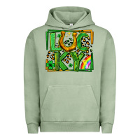 Pigment Oil Green lucky horseshoe st patricks day leopard frame Urban Hoodie - LillyAllenDesigns