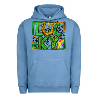 Pigment Pebble Blue lucky horseshoe st patricks day leopard frame Urban Hoodie - LillyAllenDesigns