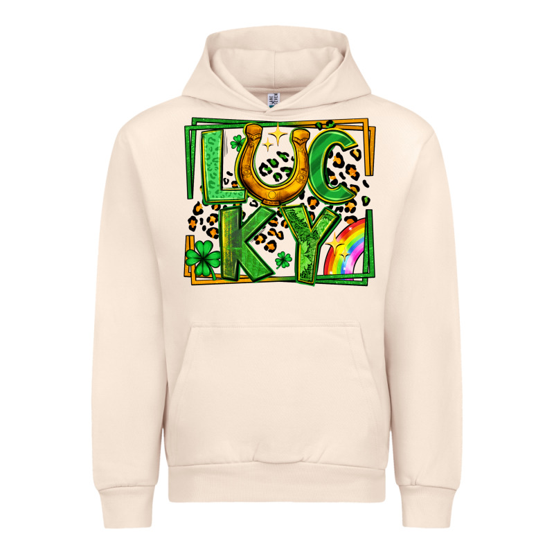 Lucky Horseshoe St Patricks Day Leopard Frame Urban Hoodie by LillyAllenDesigns | Teevron