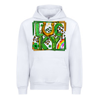 White lucky horseshoe st patricks day leopard frame Urban Hoodie - LillyAllenDesigns