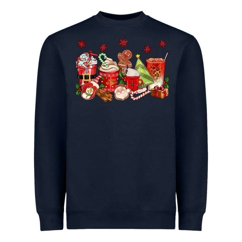 Christmas Coffee Cups Heavyweight Sweatshirt by texasbilliewilder | Teevron
