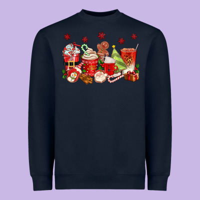 Christmas Coffee Cups Heavyweight Sweatshirt Designed By Texasbilliewilder