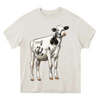 Cream Holstein Heifer Heavy Core Tee - LillyAllenDesigns