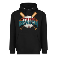 Black 'tis the season baseball Heavyweight Hoodie - FaDigitalArtStudio